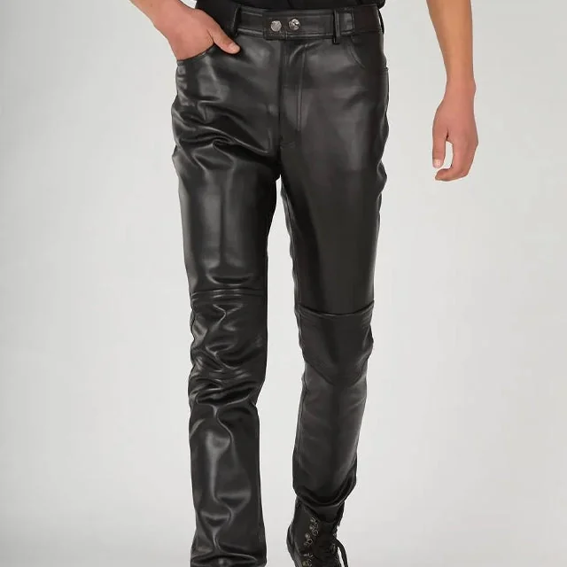 Black Faux Leather Mens Pants - Limited Edition Stylish Wear