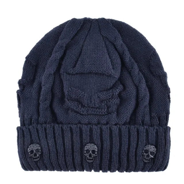 Premium Cotton & Acrylic Blend Skull Beanie for Men