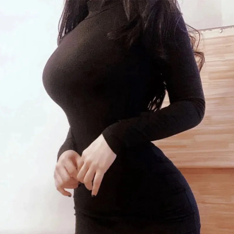 Chic Black Womens Mini Dress