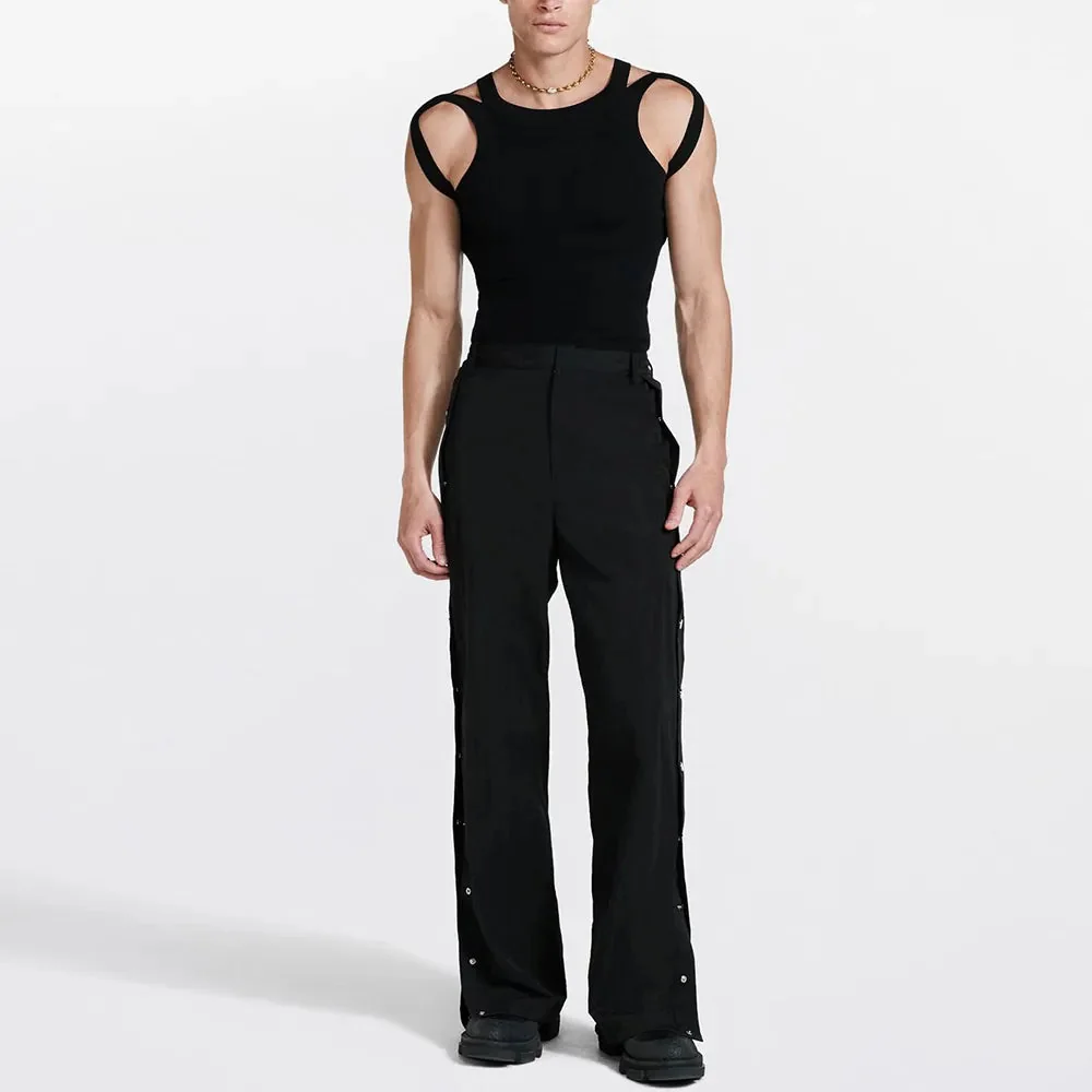 Cotton Polyester Mens Summer Black Top