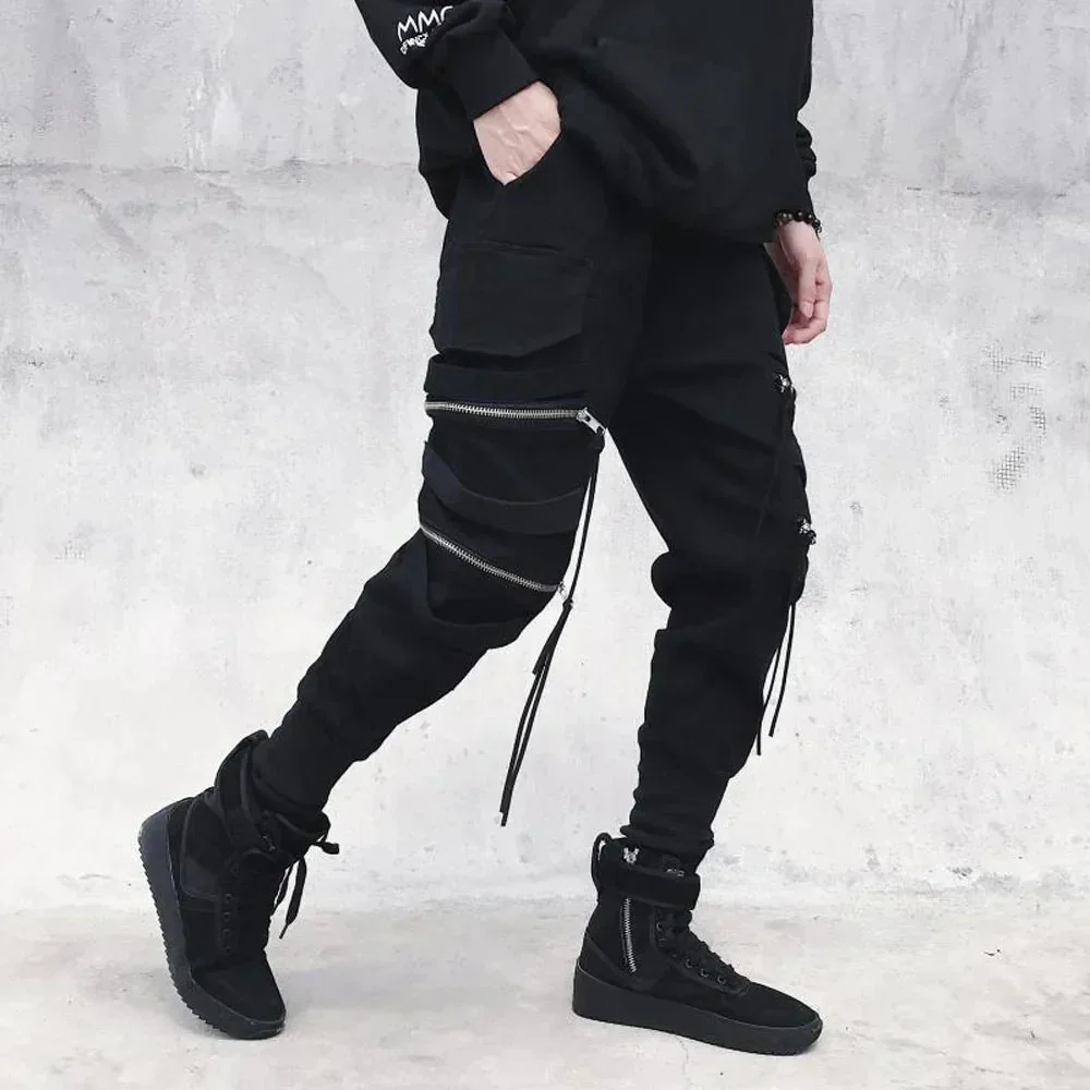 Premium Zipper Joggers Black Mens Pants