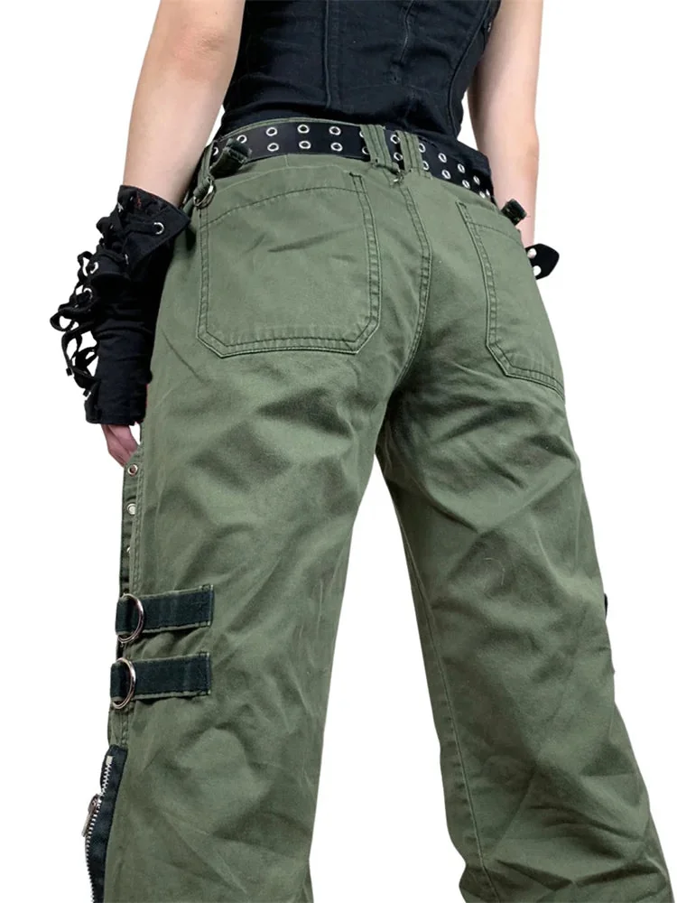 Green Army Style Womens Pants | Premium Cotton Blend