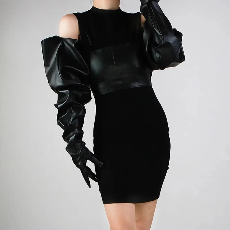 Faux Leather Womens Gloves in Black - Premium Quality