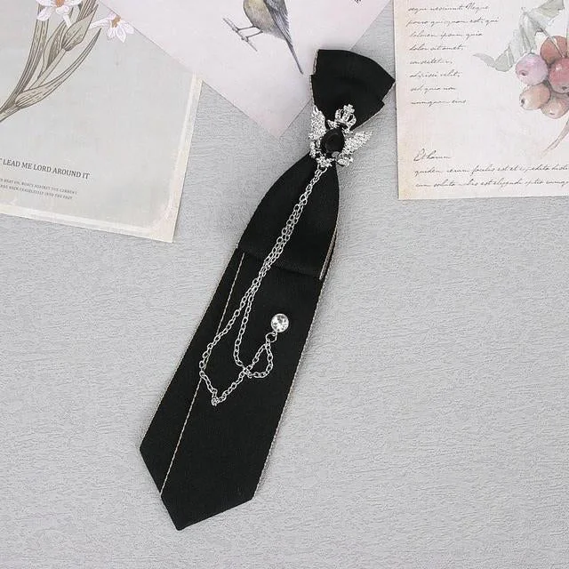 Elegant Black Gothic Tie for All Genders