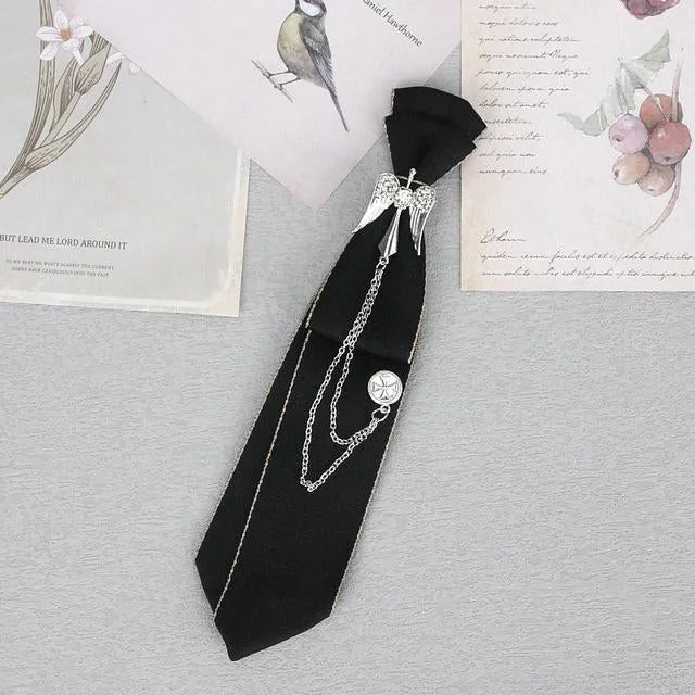 Elegant Black Gothic Tie for All Genders