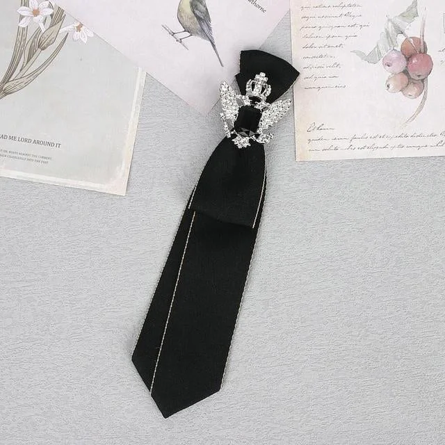 Elegant Black Gothic Tie for All Genders
