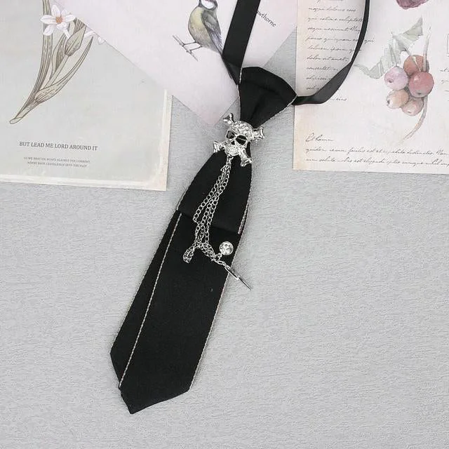 Elegant Black Gothic Tie for All Genders