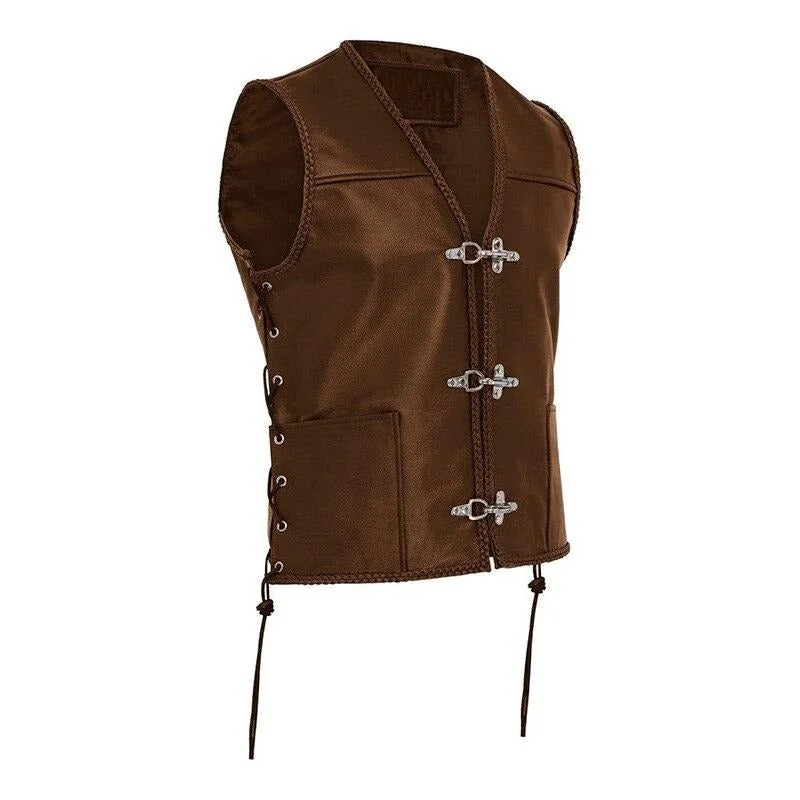 Premium Leather Vest for Men - Versatile & Bold Style