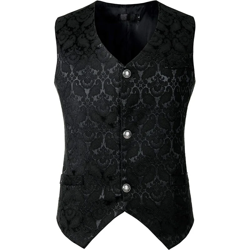 Gothic Style Cotton Polyester Blend Mens Vest