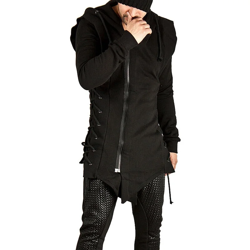 Black Gothic Style Hoodie for Men