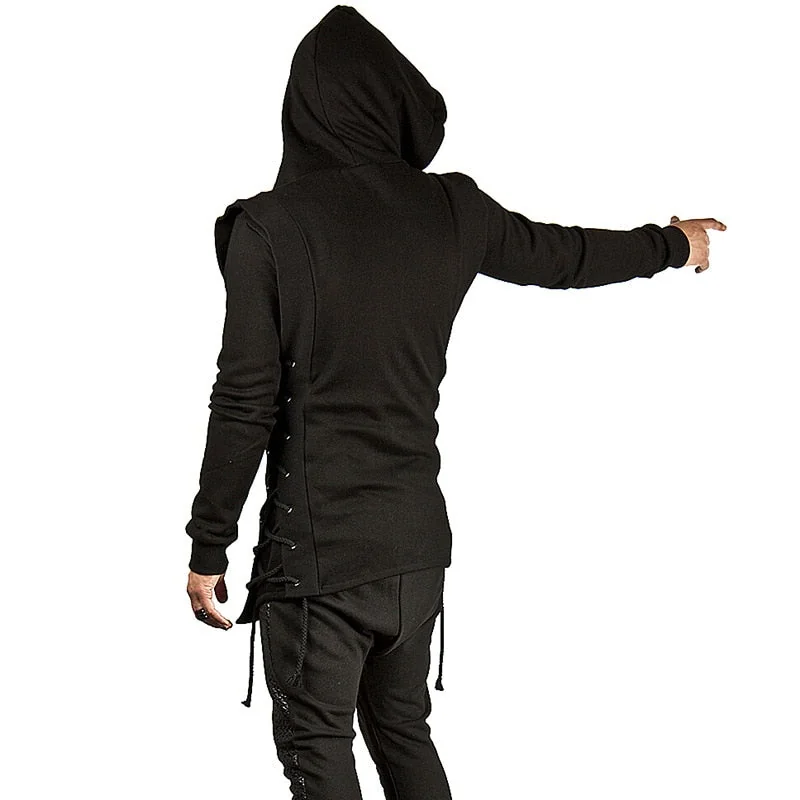 Black Gothic Style Hoodie for Men