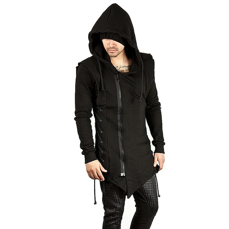 Black Gothic Style Hoodie for Men