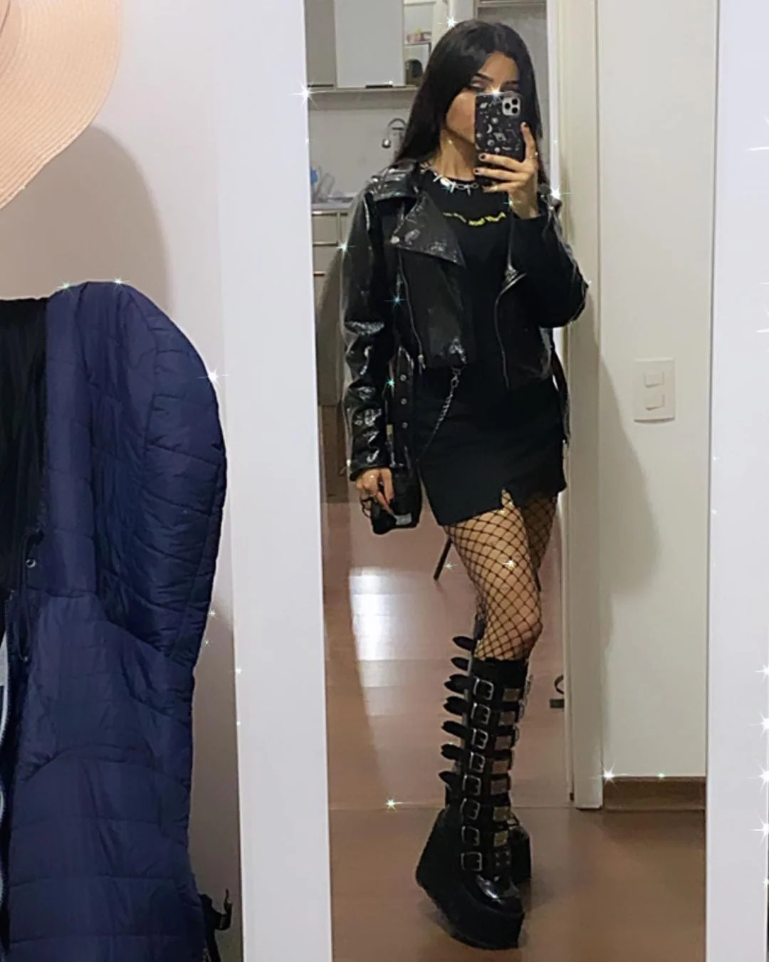 Gothic Buckled Platform Boots - Vegan Patent Finish