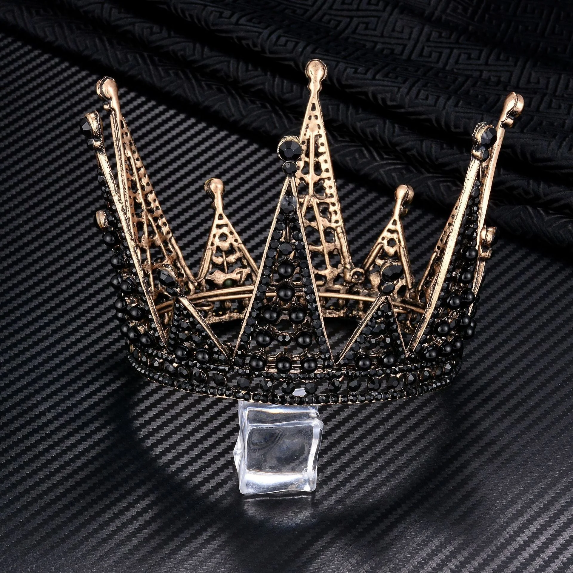 Gothic Mini Crown Black Metal Evil Queen Accent