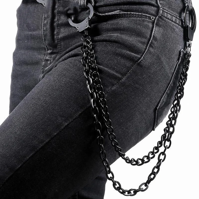 Chunky Black Metal Wallet Chain