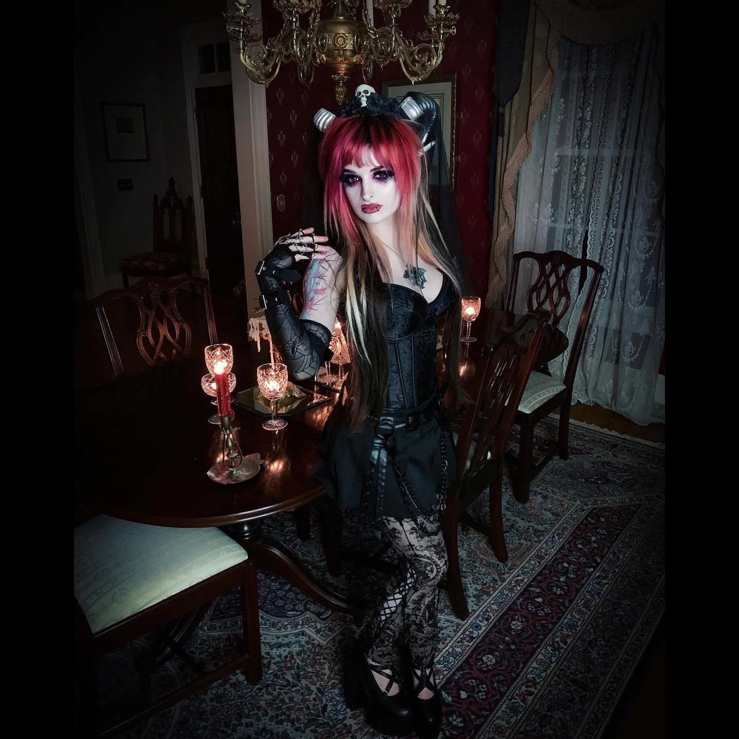 Black Lace-Up Gothic Vampire Corset Plus Size 6XL