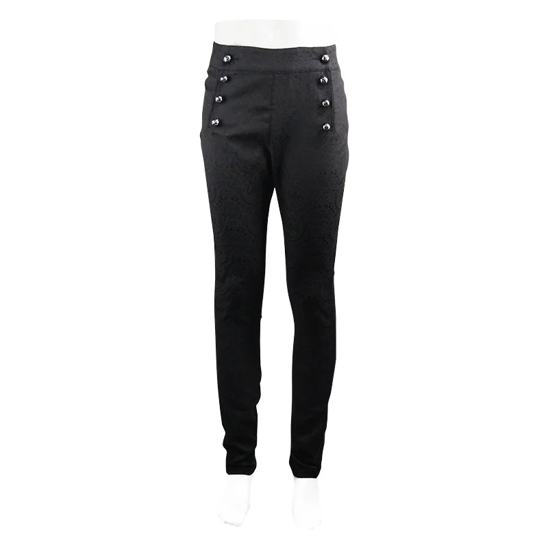 Elegant Dark Vampire Inspired Slim-Fit Trousers