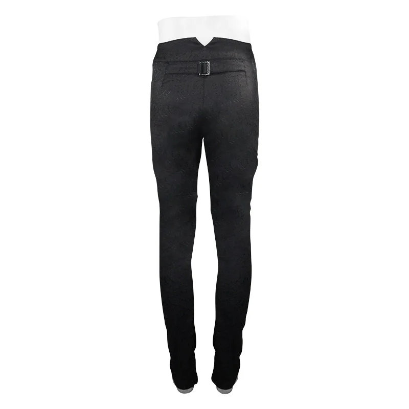 Elegant Dark Vampire Inspired Slim-Fit Trousers