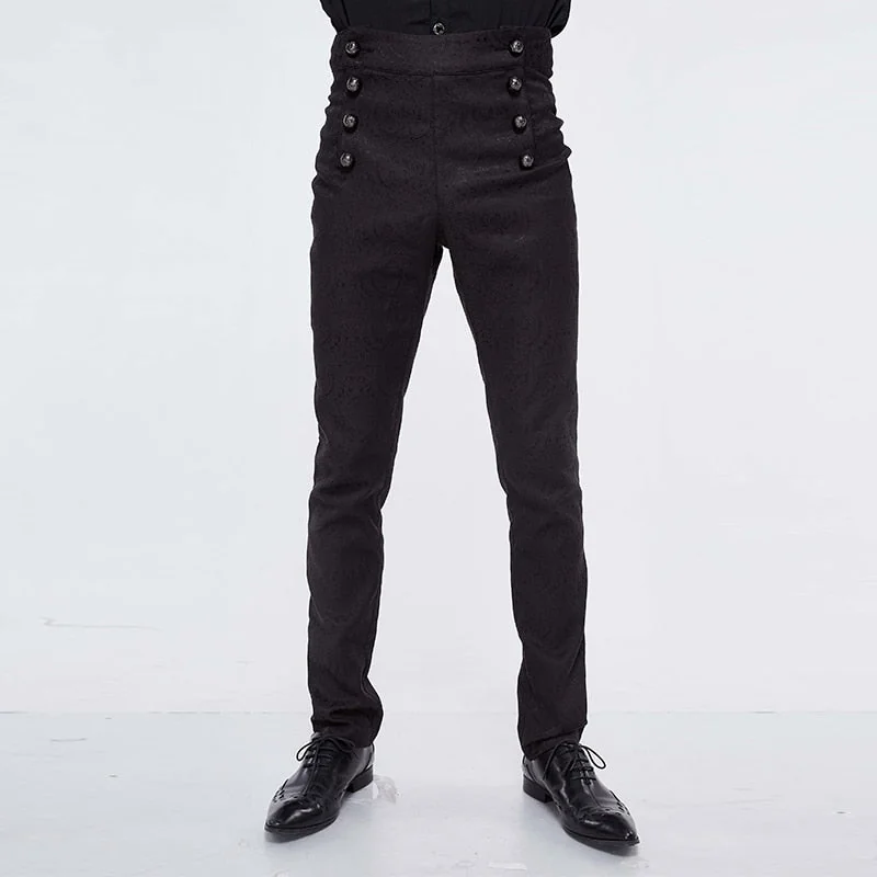 Elegant Dark Vampire Inspired Slim-Fit Trousers