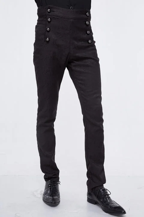 Elegant Dark Vampire Inspired Slim-Fit Trousers