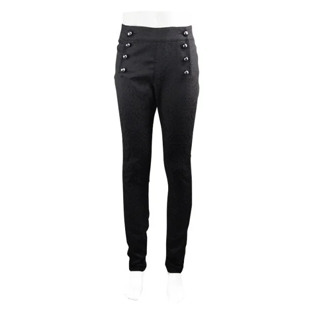 Elegant Dark Vampire Inspired Slim-Fit Trousers