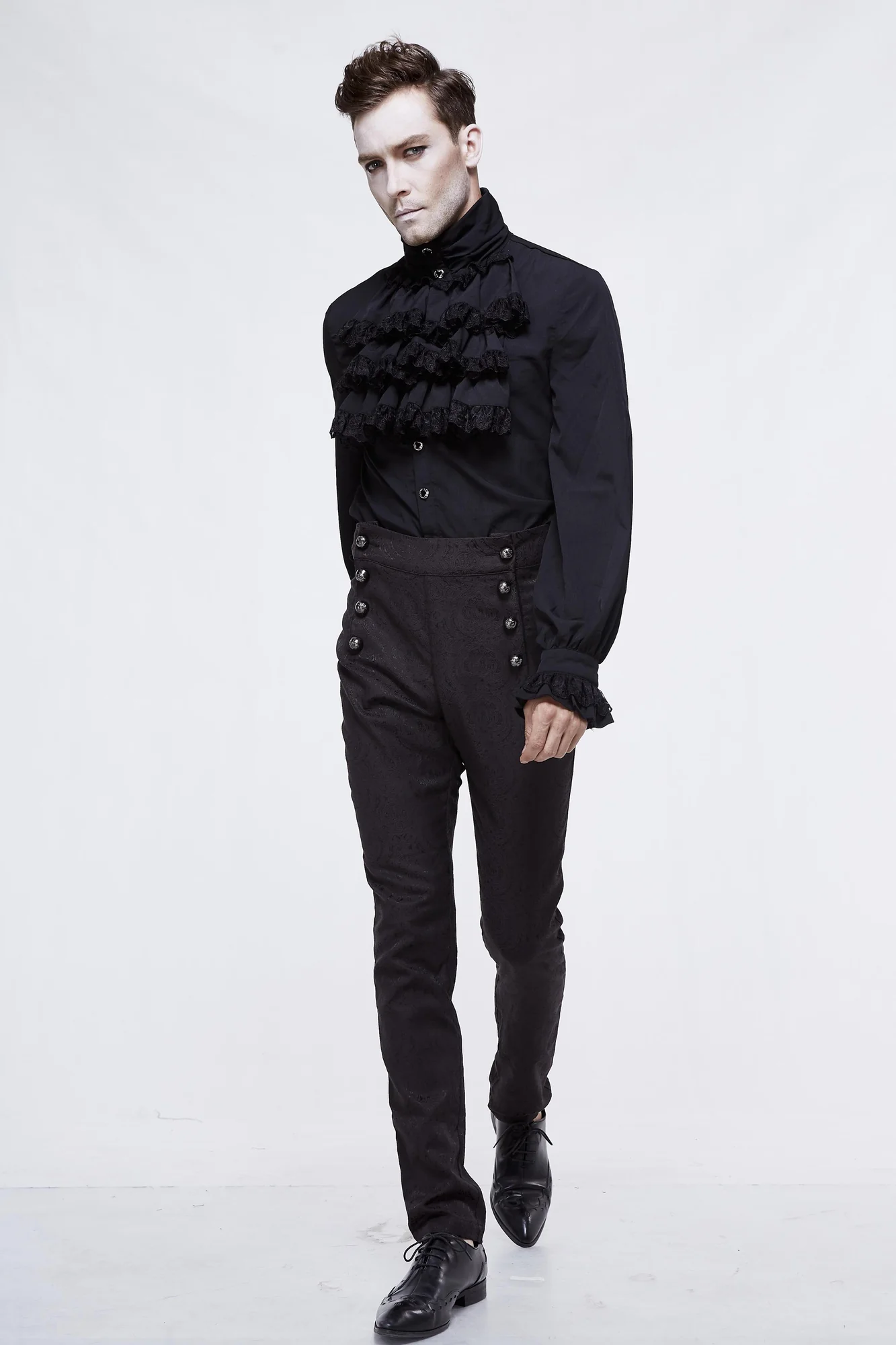 Elegant Dark Vampire Inspired Slim-Fit Trousers