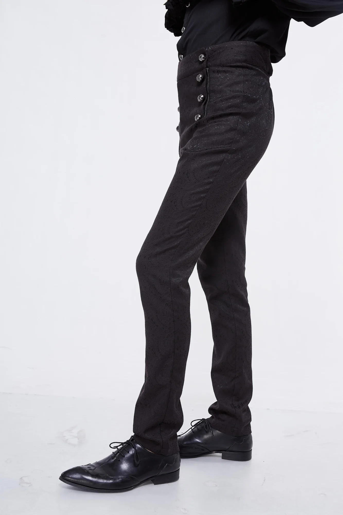 Elegant Dark Vampire Inspired Slim-Fit Trousers