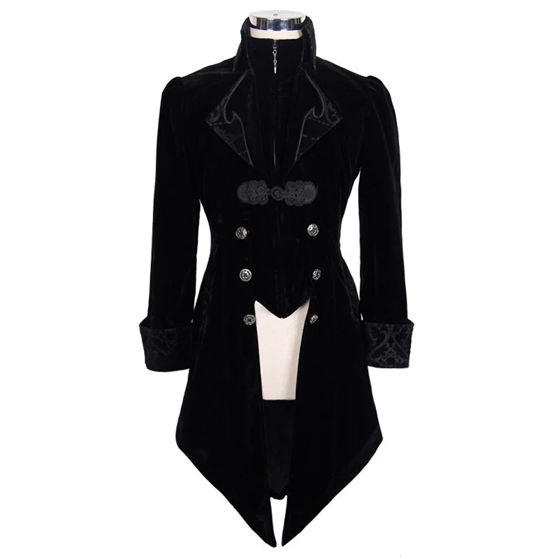 Victorian Swallowtail Vampire Jacket Black/Red