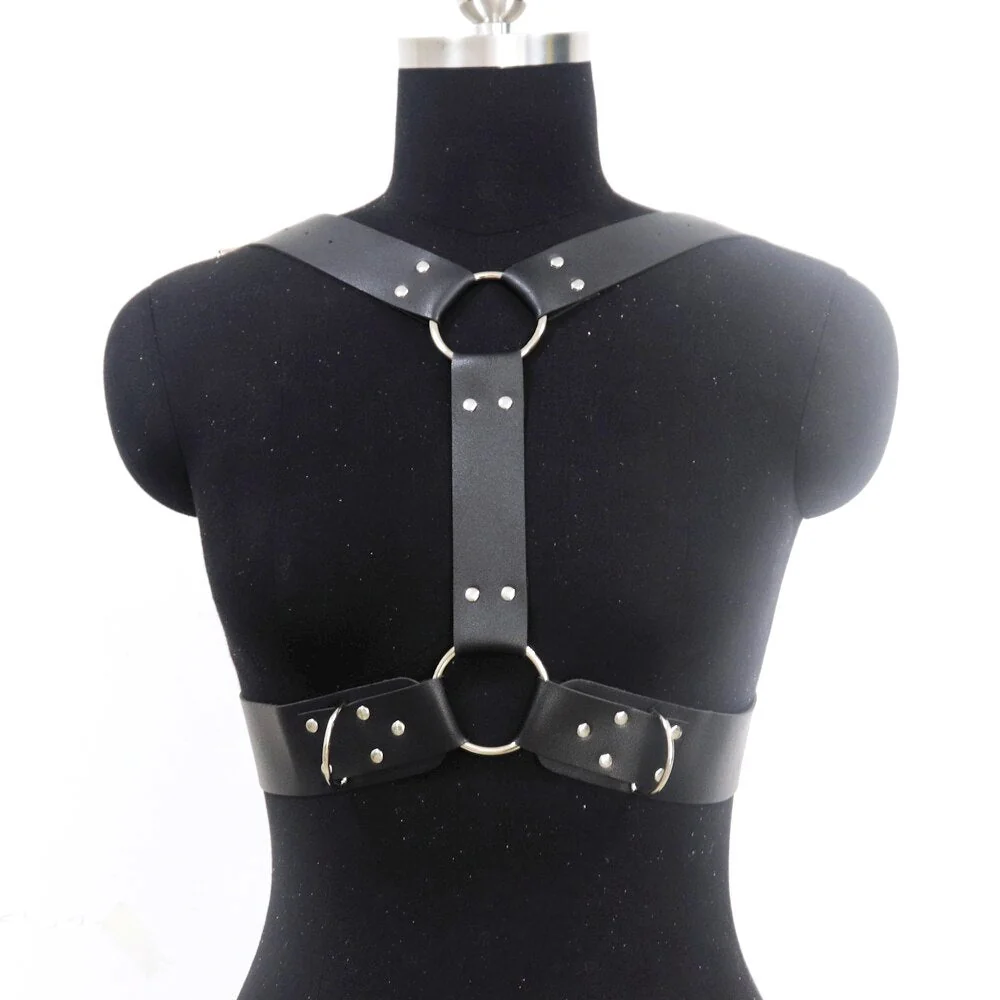 Gothic Style Under-Bust Harness in PU Faux Leather