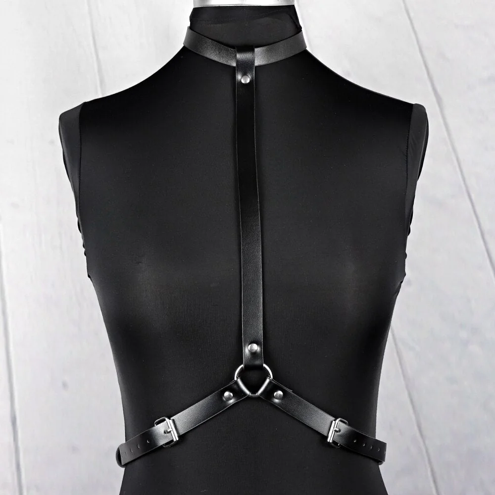 Gothic Style Under-Bust Harness in PU Faux Leather
