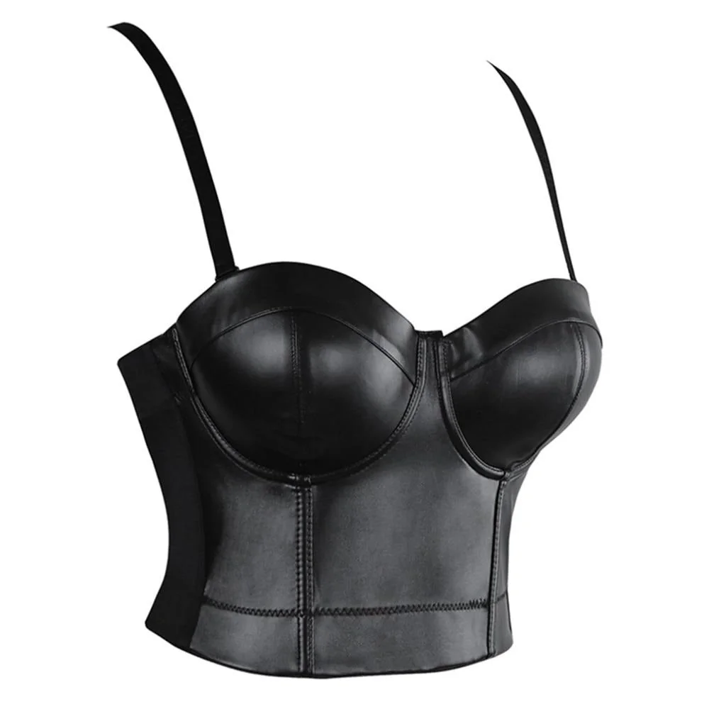 Vegan Leather Body Shaping Bustier Top