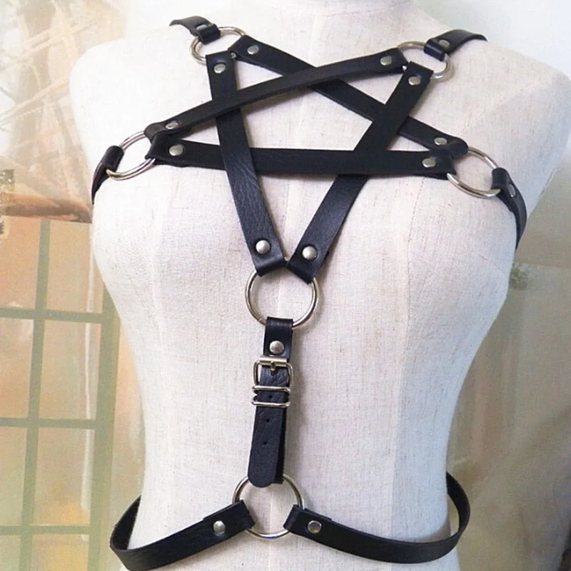 Pentagram Harness in Faux Leather