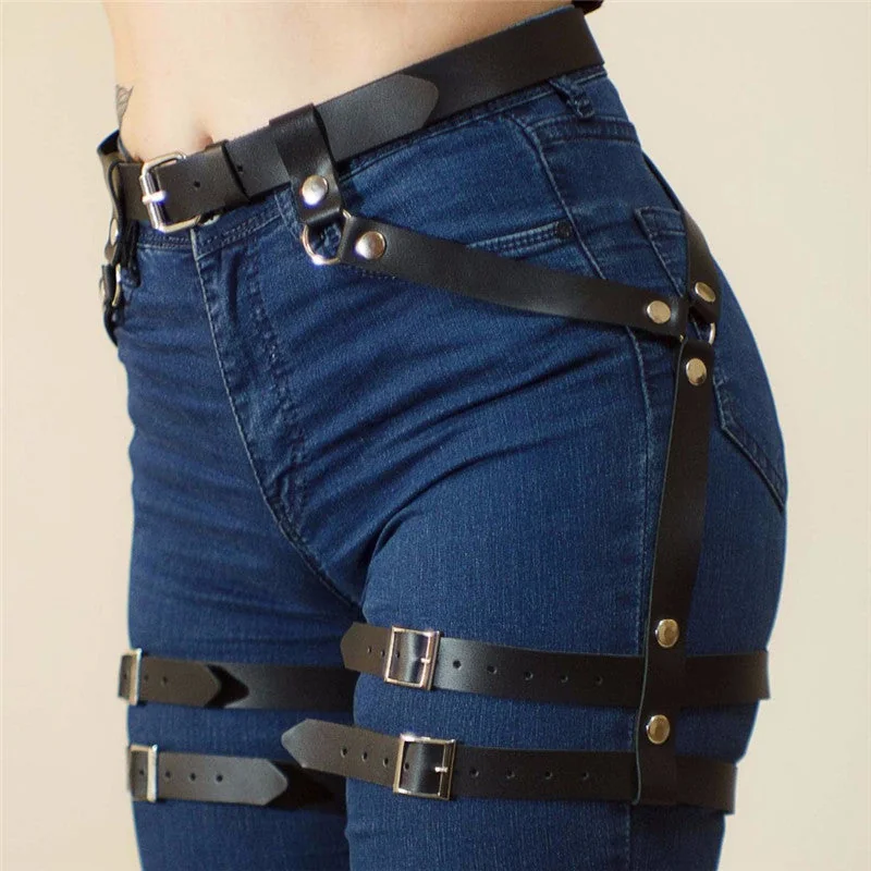 Sexy Thigh Harness Belt O-ring Connection Waist Thigh Lift Strap