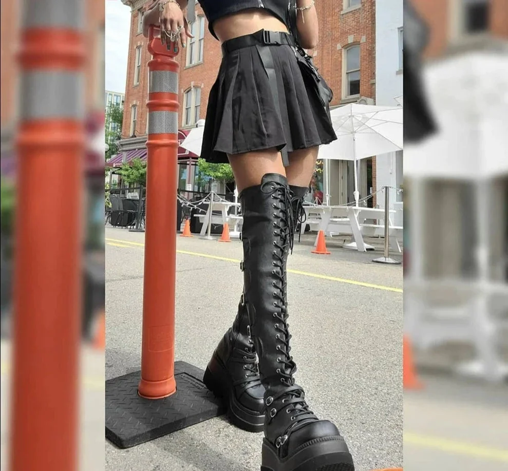 Gothic Style Platform Boots for Women