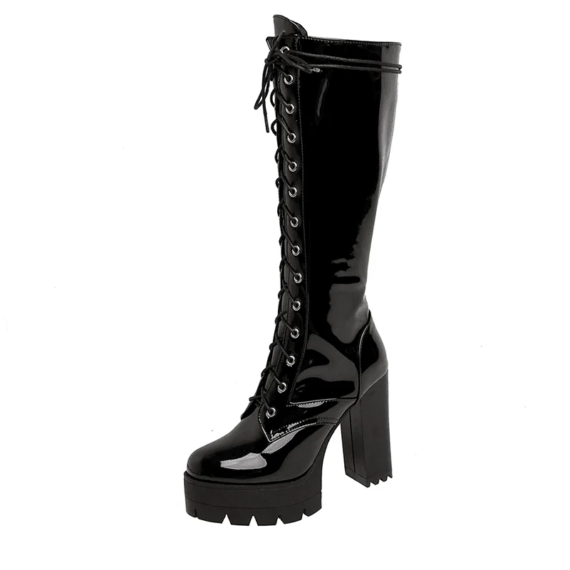 Black Platform Boots for Women