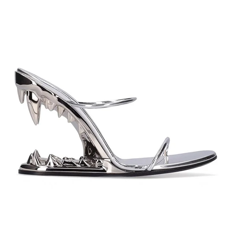Elegant Silver High Heels - Womens Premium PU Leather Shoes
