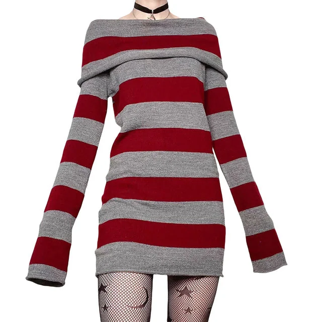 Chic Striped Mini Dress in Premium Cotton Blend