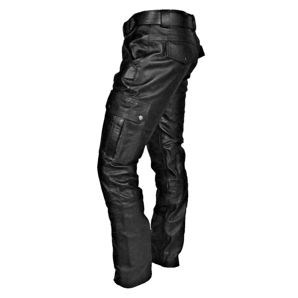 Mens Black Leather Pants Premium Quality Comfort Fit