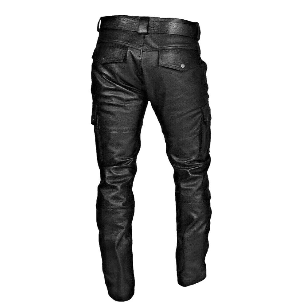Mens Black Leather Pants Premium Quality Comfort Fit