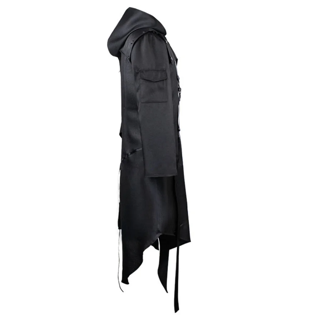 Premium Black Hooded Trench Coat for Men