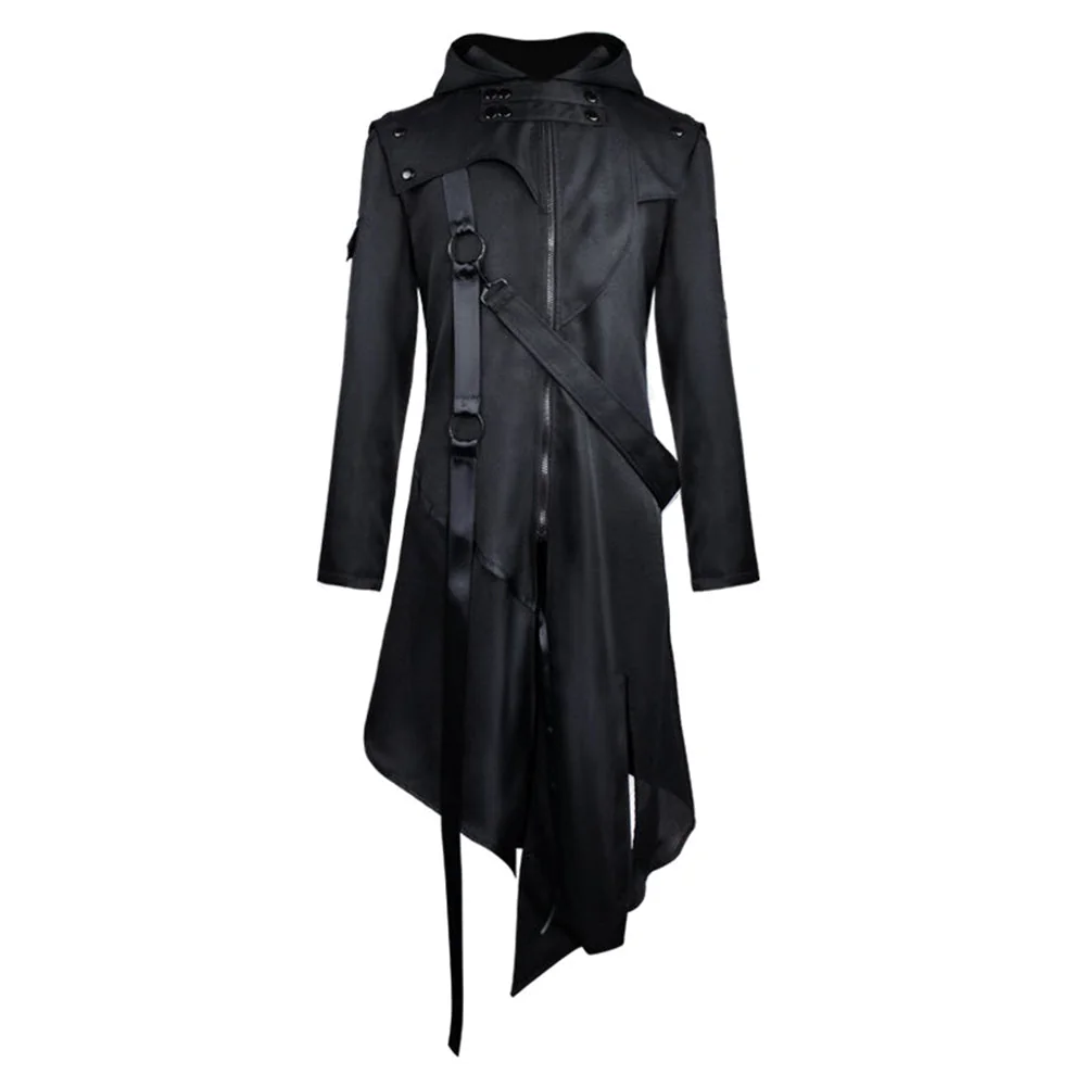 Premium Black Hooded Trench Coat for Men