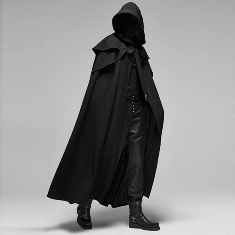 Black Premium Gothic Hooded Cloak