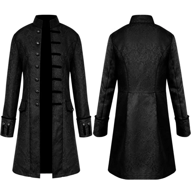 Elegant Gothic Style Mens Coat in Premium Cotton Blend