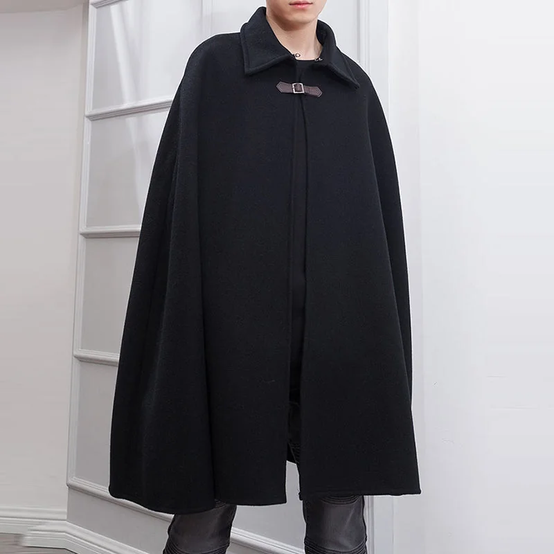 Premium Black Cotton Polyester Mens Cloak