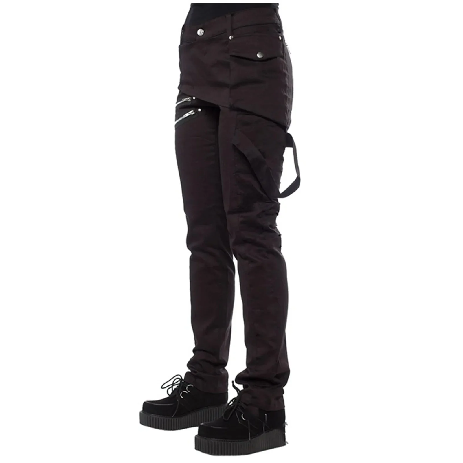 Black Premium Cotton & Polyester Blend Womens Trousers