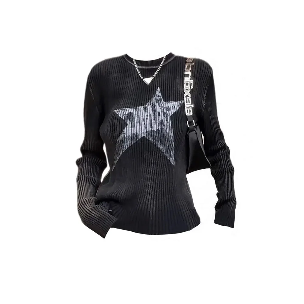 Premium Black Cotton Blend Womens Sweater