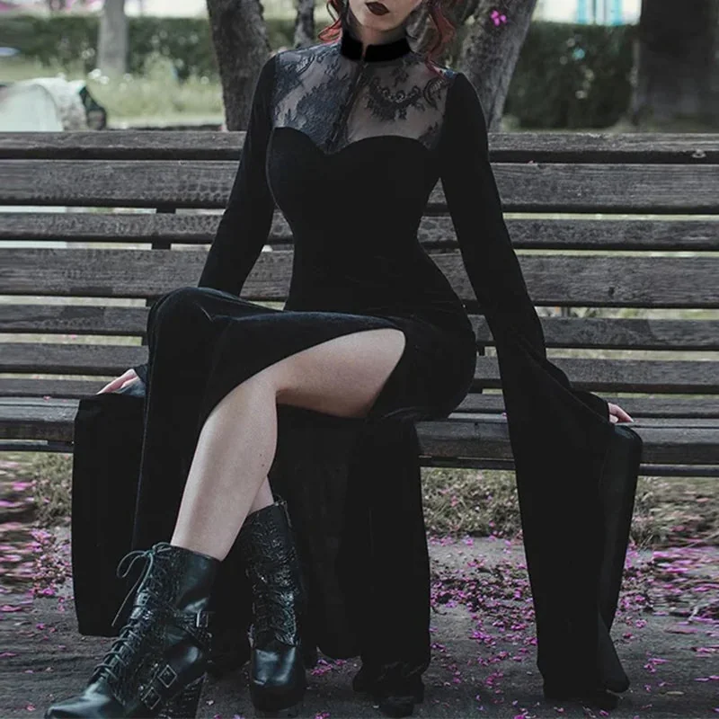 Black Gothic Womens Dress Premium Cotton & Polyester Blend