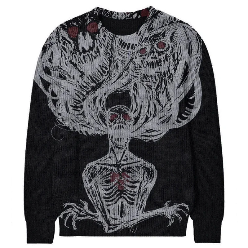 Gothic Style Cotton Polyester Blend Mens Sweater - Limited Edition