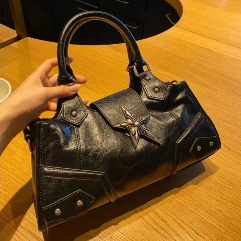 Premium Black Faux Leather Womens Bag