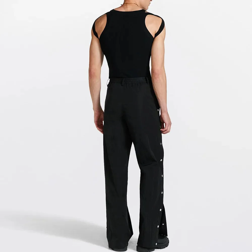 Mens Black Summer Cotton-Polyester Blend Top